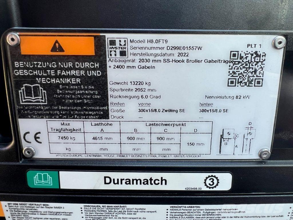 Hyster H 8.0 FT9 디젤 지게차