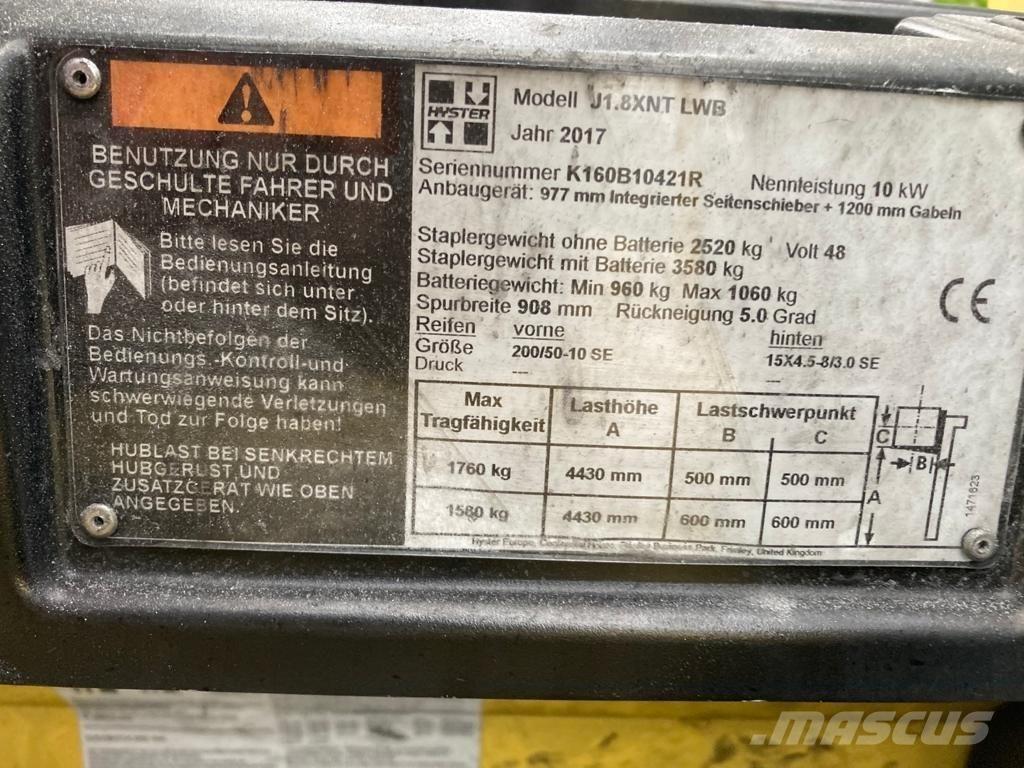 Hyster J 1.80 XNT 전동 지게차