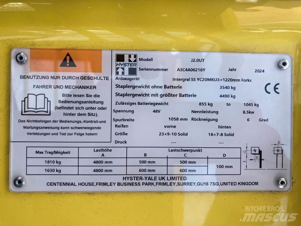 Hyster J 2.0 UT 전동 지게차