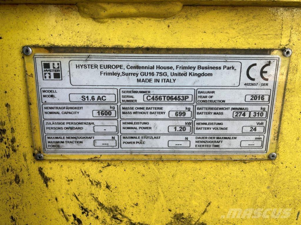 Hyster S 1.6 AC 포크리프트