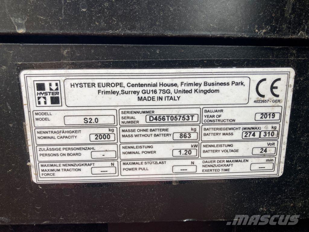 Hyster S 2.0 포크리프트