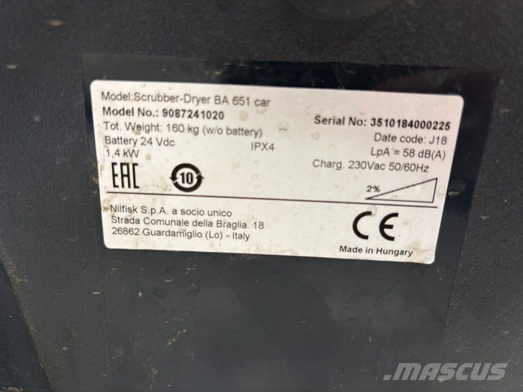 Nilfisk BA 651 도로 청소차