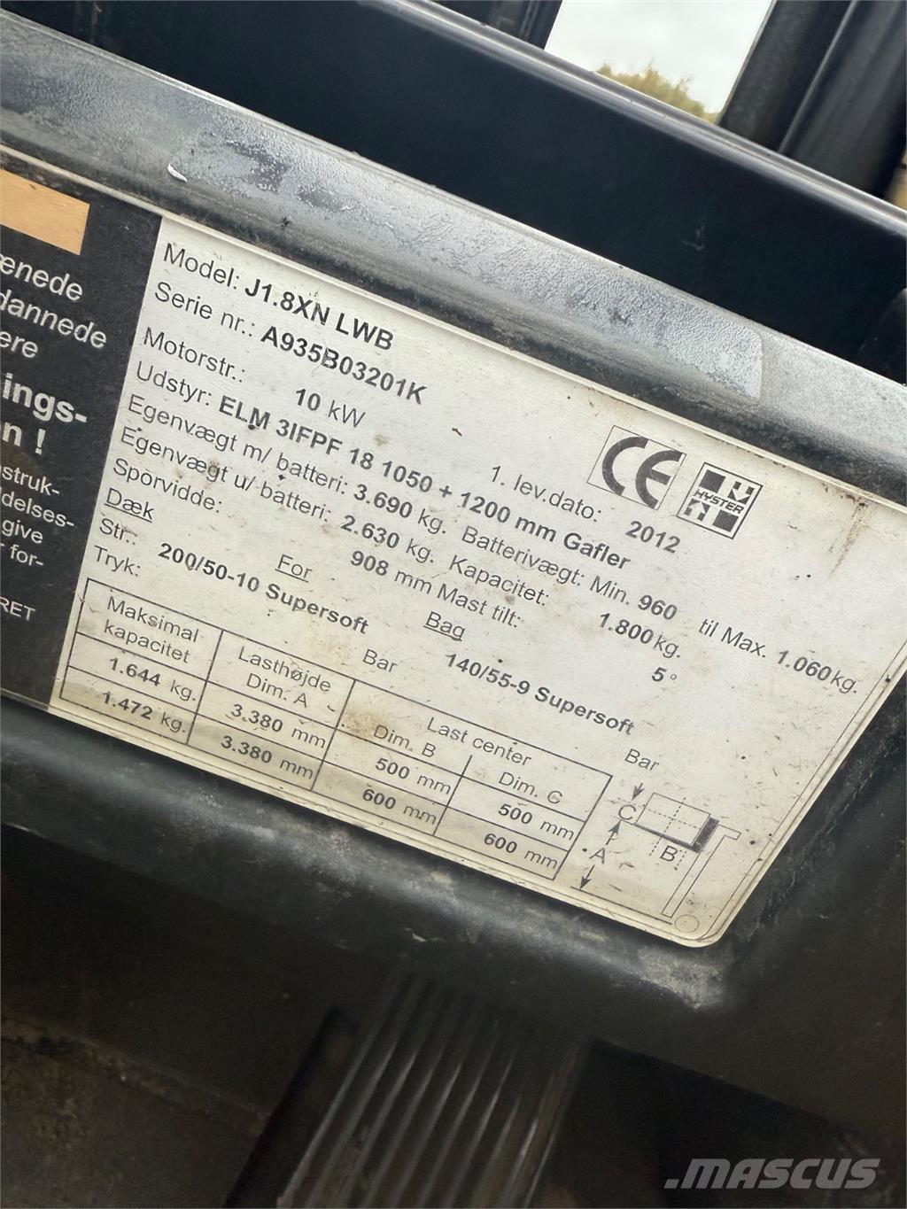 Hyster J1.8XN 전동 지게차