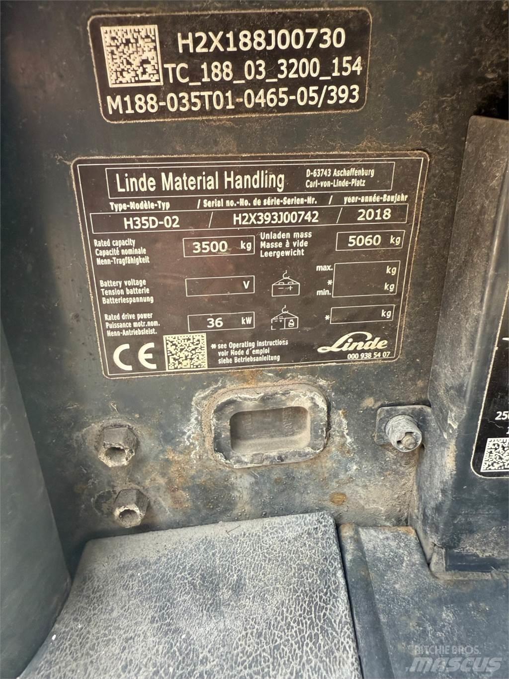 Linde H35D 디젤 지게차