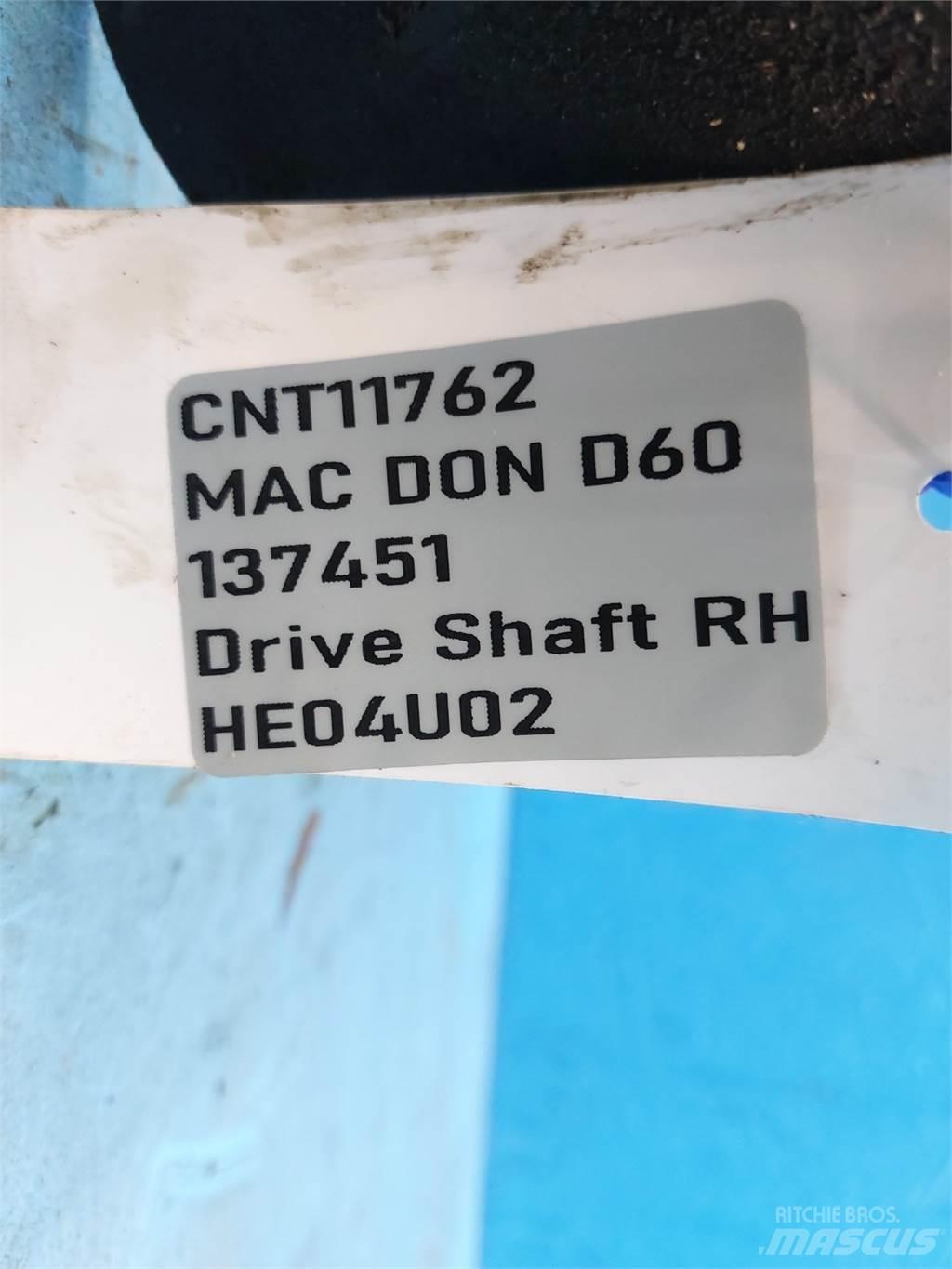 MacDon D60 콤바인 수확기 부속품