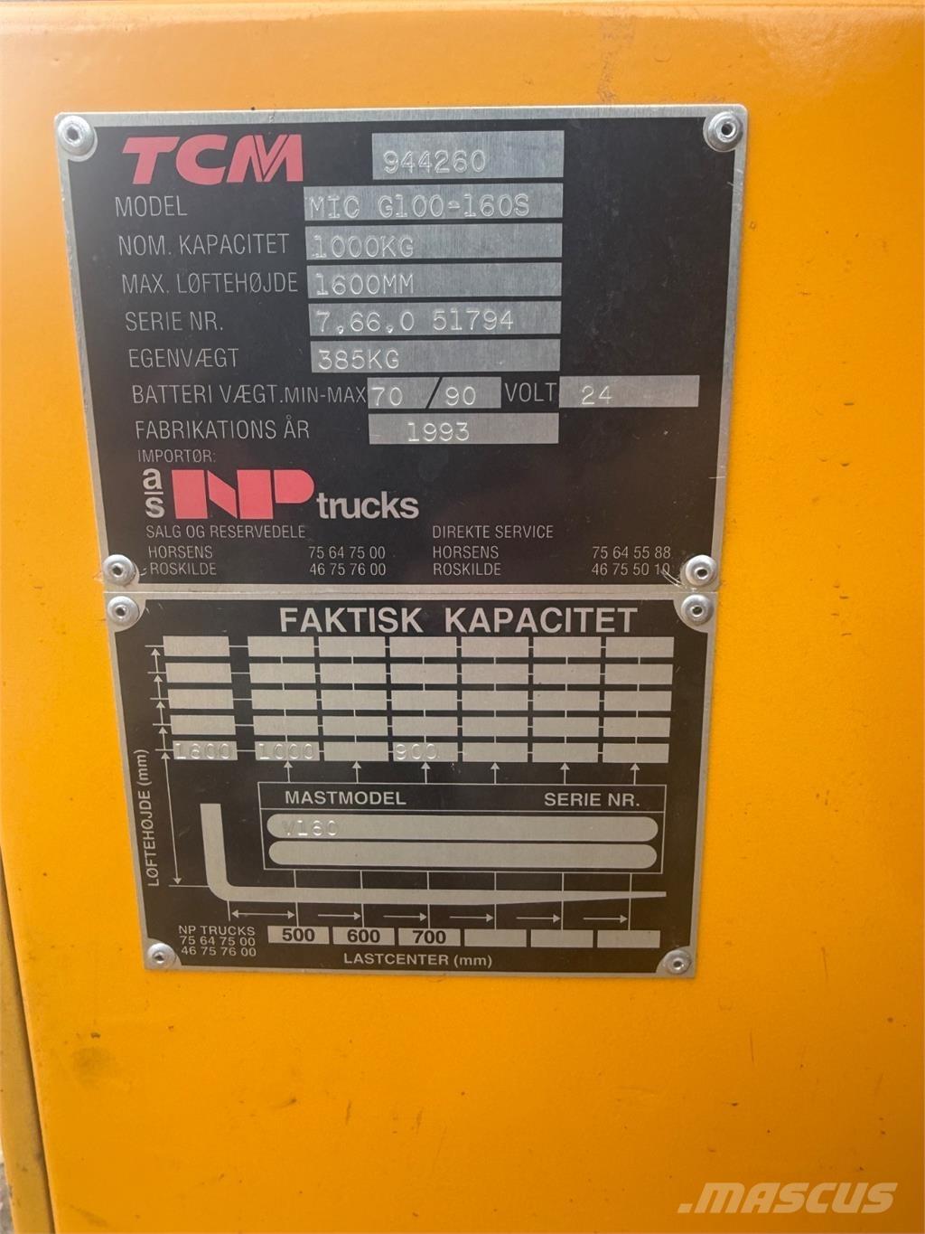 MIC 1000kg 핸드 파레트 스태커