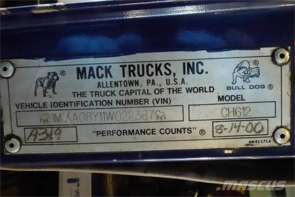 Mack CH612 새시 운전실 트럭