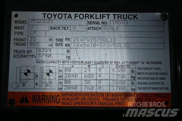 Toyota 7FGCU25 그 외 지게차