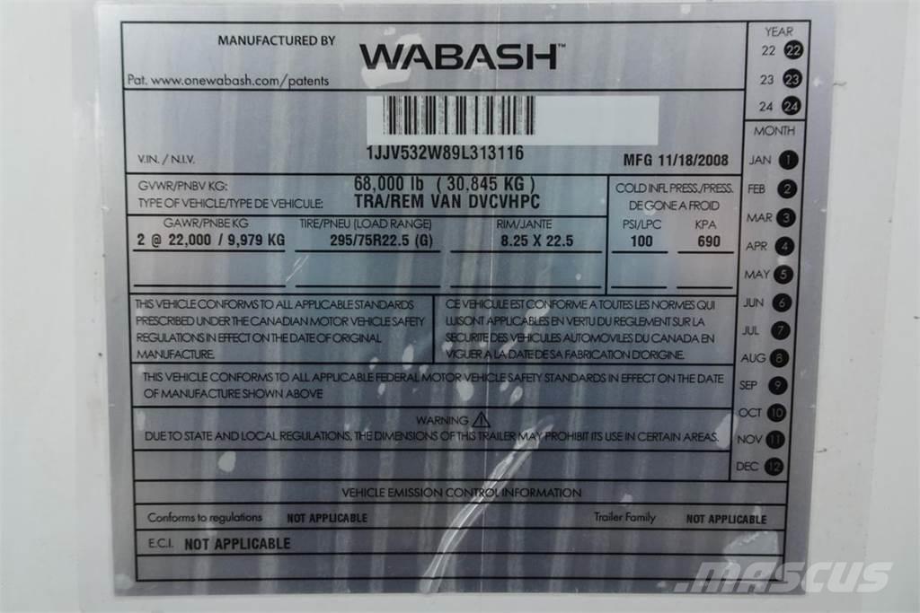 Wabash DVCVHPC 박스 바디 트레일러