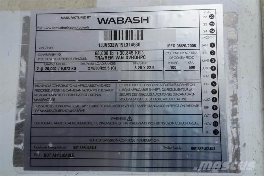 Wabash DVHDHPC 박스 바디 트레일러