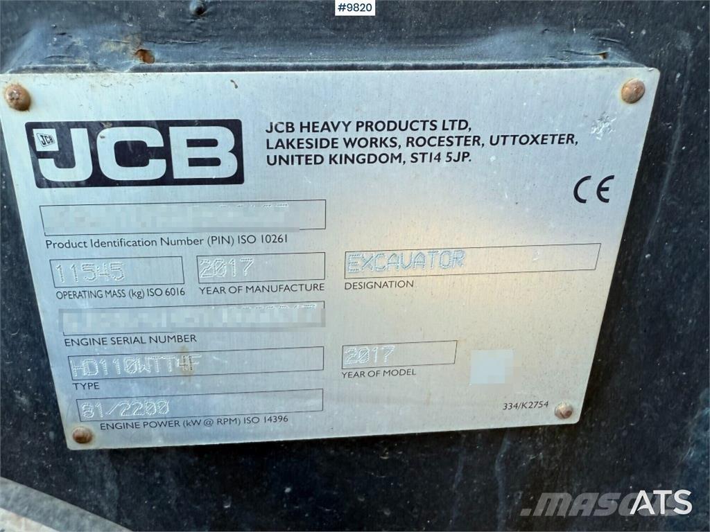 JCB Hydradig 110W  휠 굴삭기