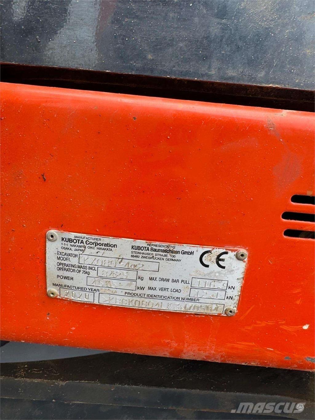 Kubota KX080-4a2 대형 굴삭기 29톤 이상
