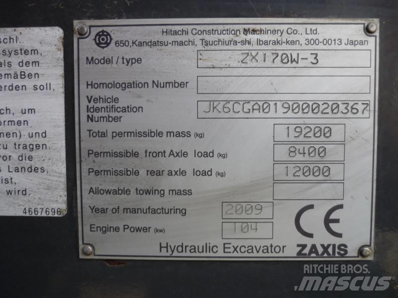 Hitachi ZX170W-3  휠 굴삭기