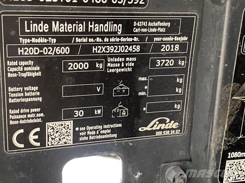 Linde H20D-02/600 디젤 지게차