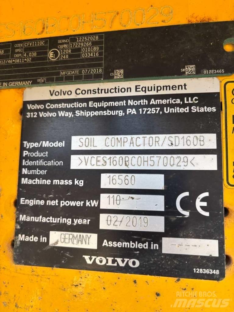 Volvo SD 160 B 싱글 드럼 롤러