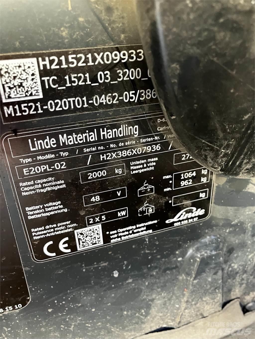 Linde E20PL 전동 지게차