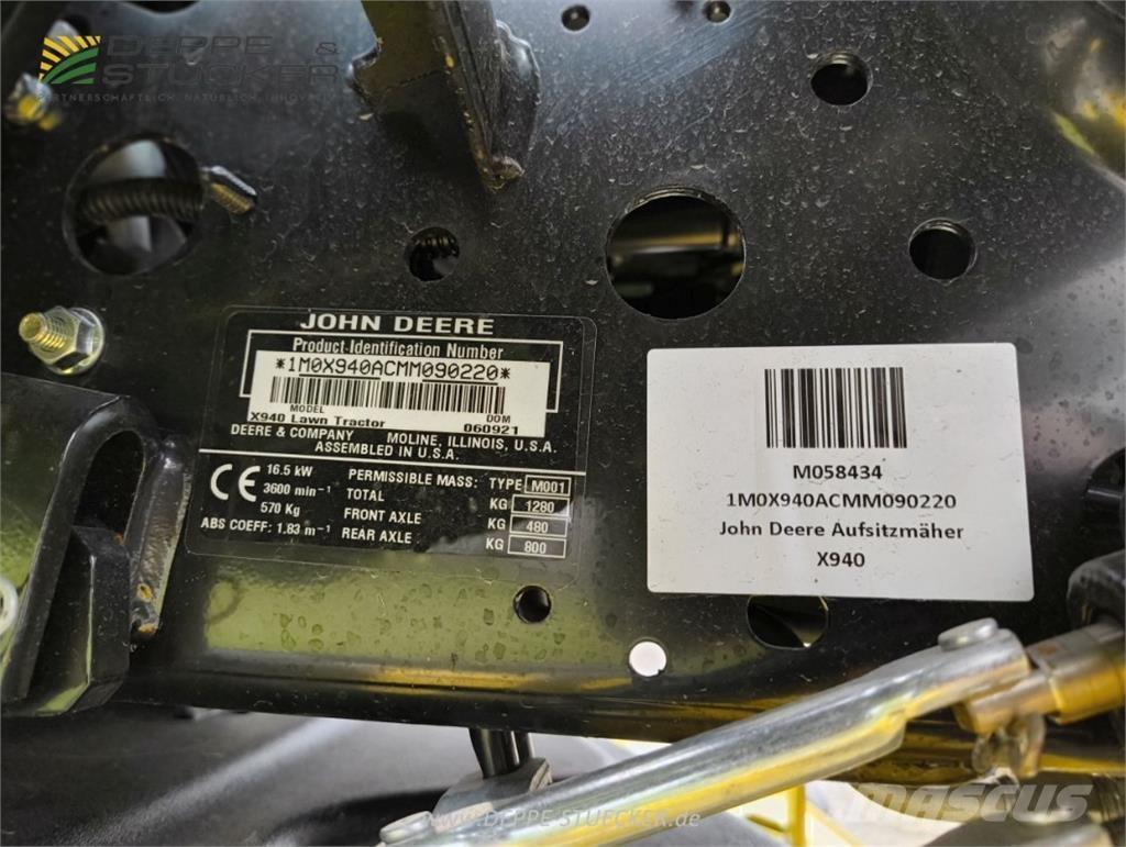 John Deere X940 제초기
