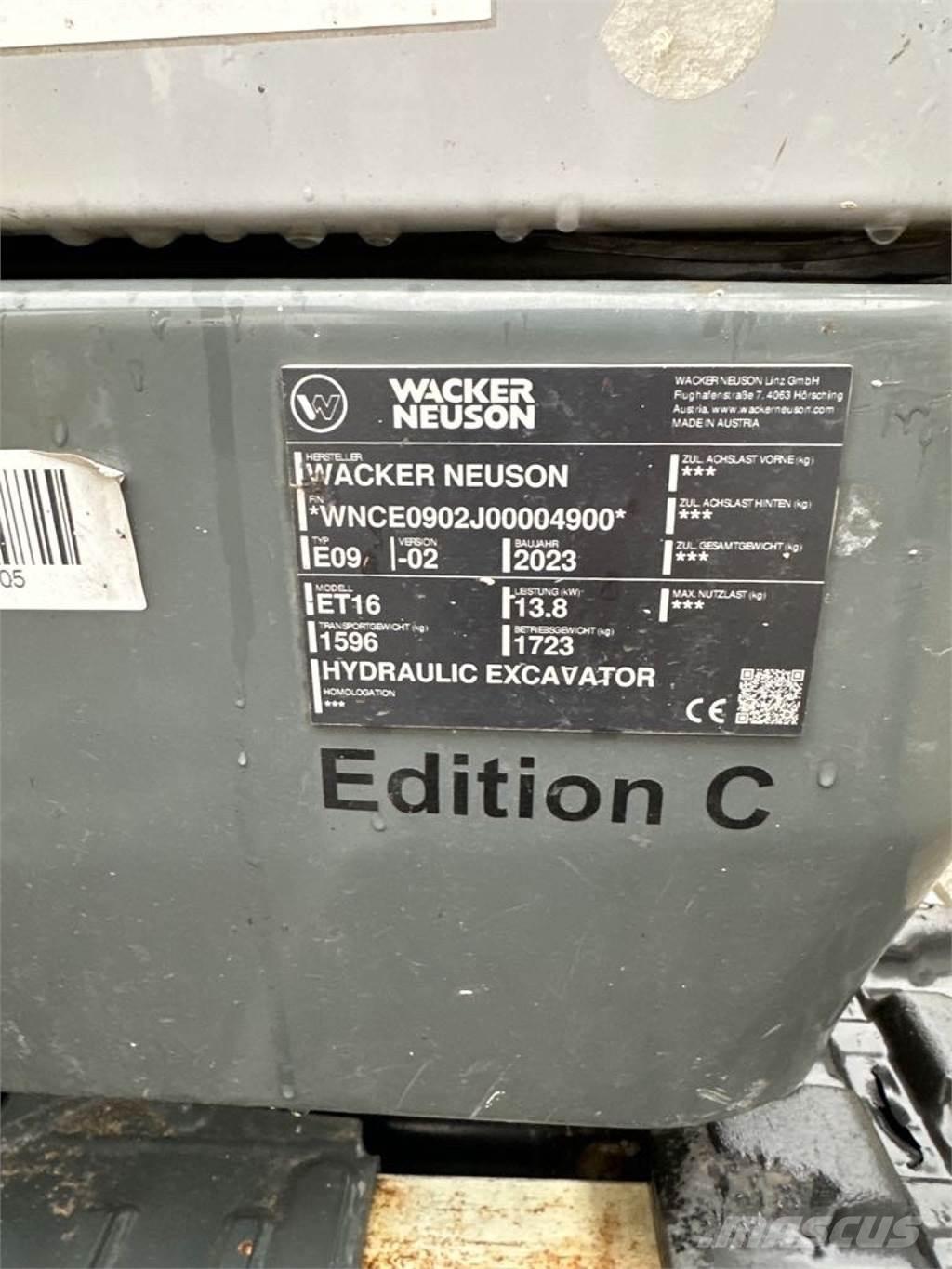Wacker Neuson ET16 대형 굴삭기 29톤 이상