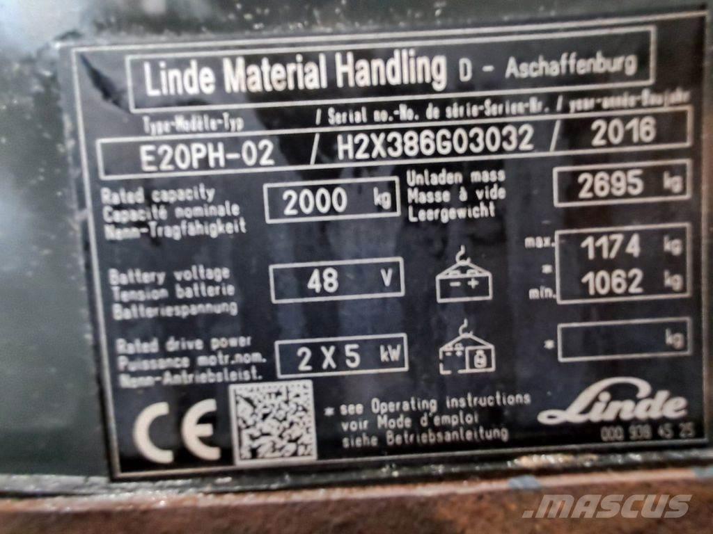 Linde E20PH-02 전동 지게차