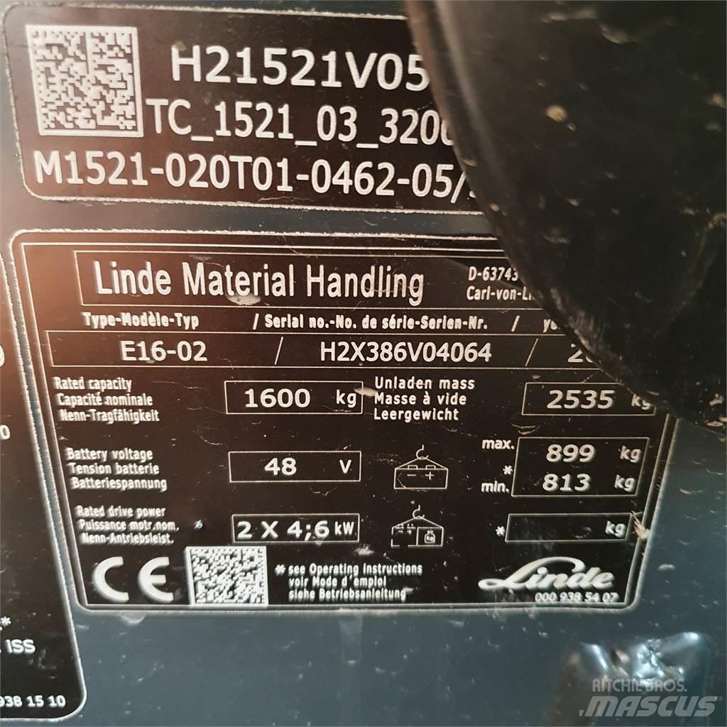 Linde E16 전동 지게차