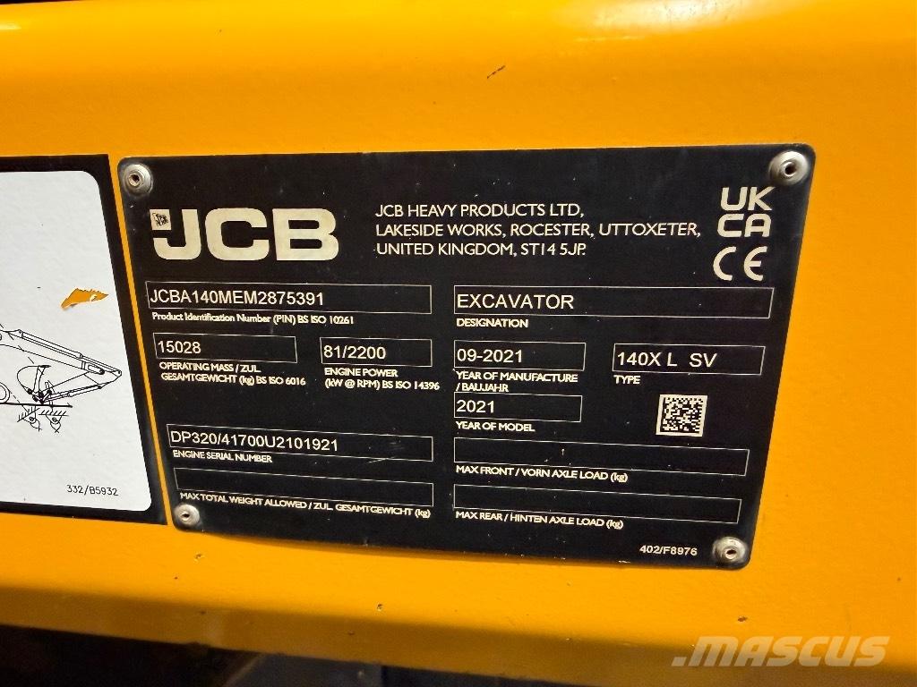 JCB 140 X 대형 굴삭기 29톤 이상