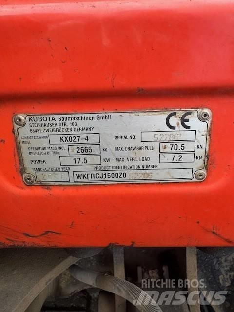 Kubota KX027-4 소형 굴삭기 7톤 미만