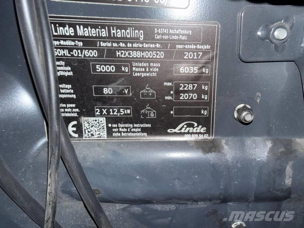 Linde E 50-02 전동 지게차