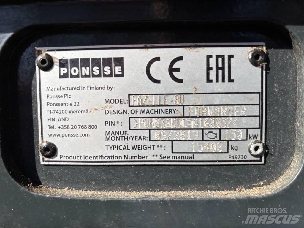 Ponsse GAZELLE 8W 원목 채집운반기