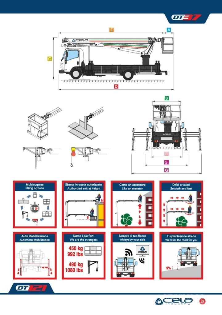 Cela Truck DT37 트럭 탑재 고소작업대
