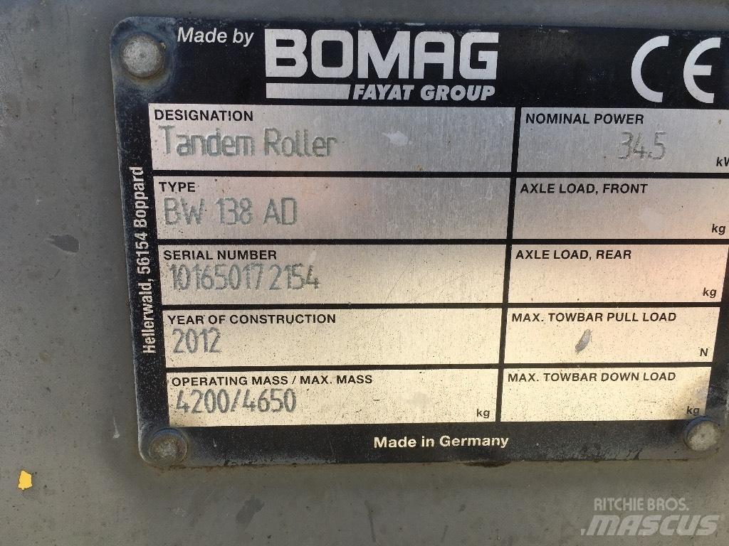 Bomag BW 138 AD 트윈 드럼 롤러