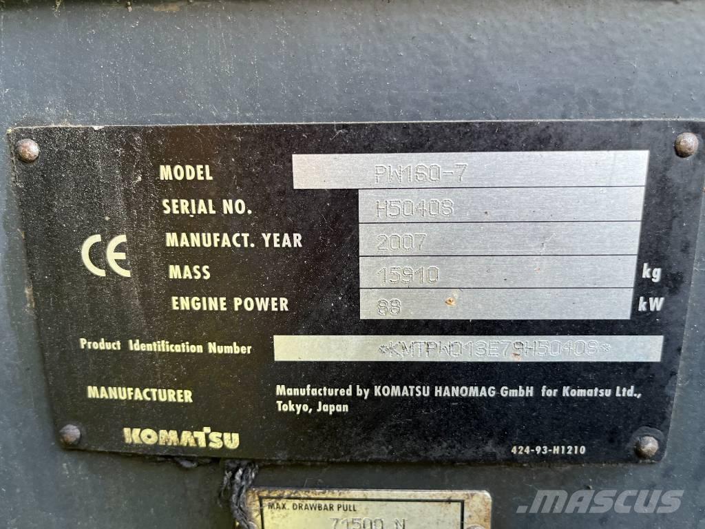 Komatsu PW 160-7  휠 굴삭기