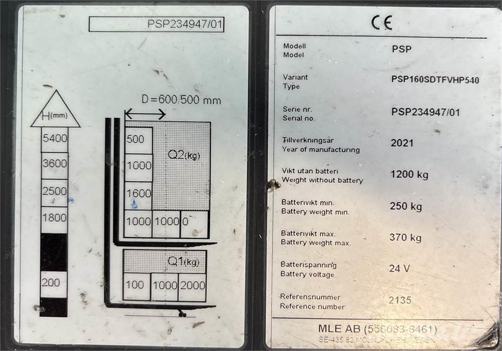 Atlet PSP160 보행식 리치 지게차