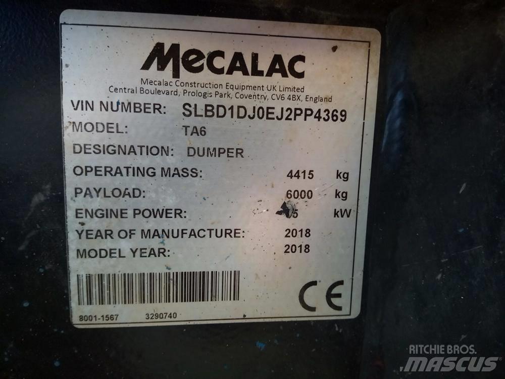 Mecalac TA6 dömper 연결식 홀러