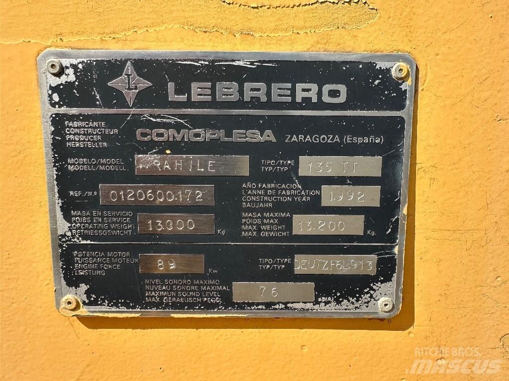 Lebrero 135 TT 싱글 드럼 롤러