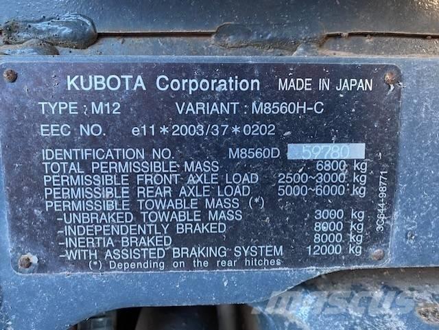Kubota M 8560 트랙터