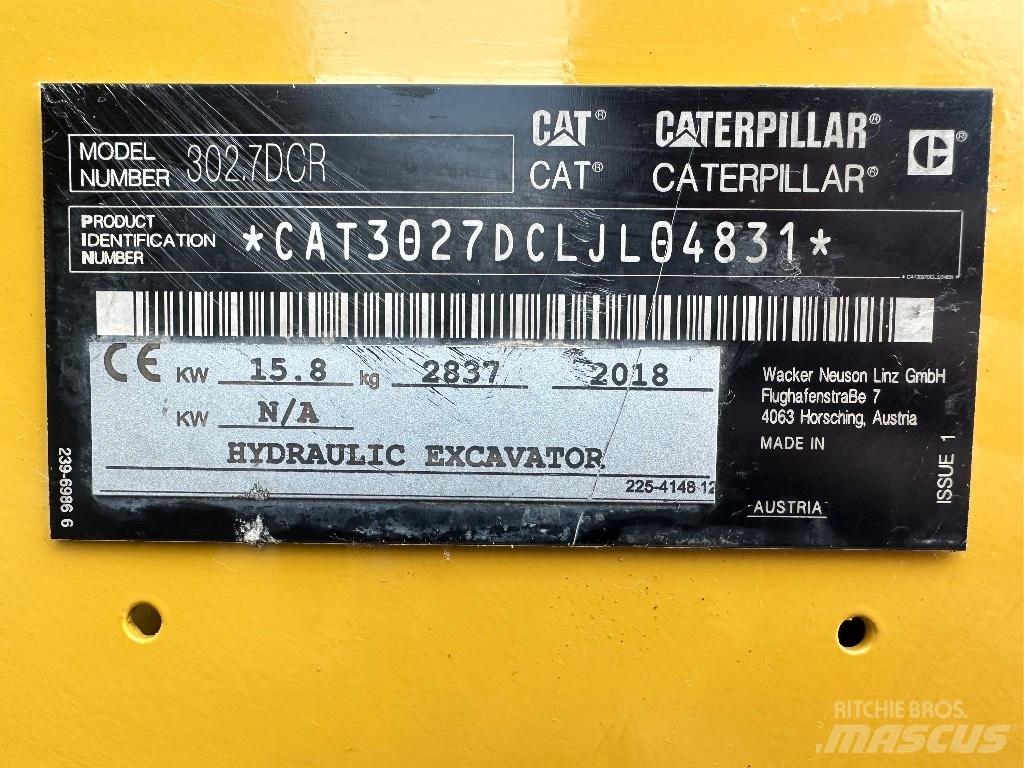 CAT 302.7D CR 소형 굴삭기 7톤 미만