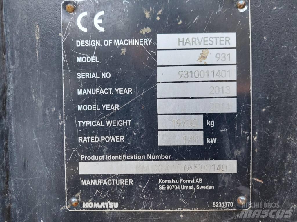 Komatsu 931.1 원목 하베스터