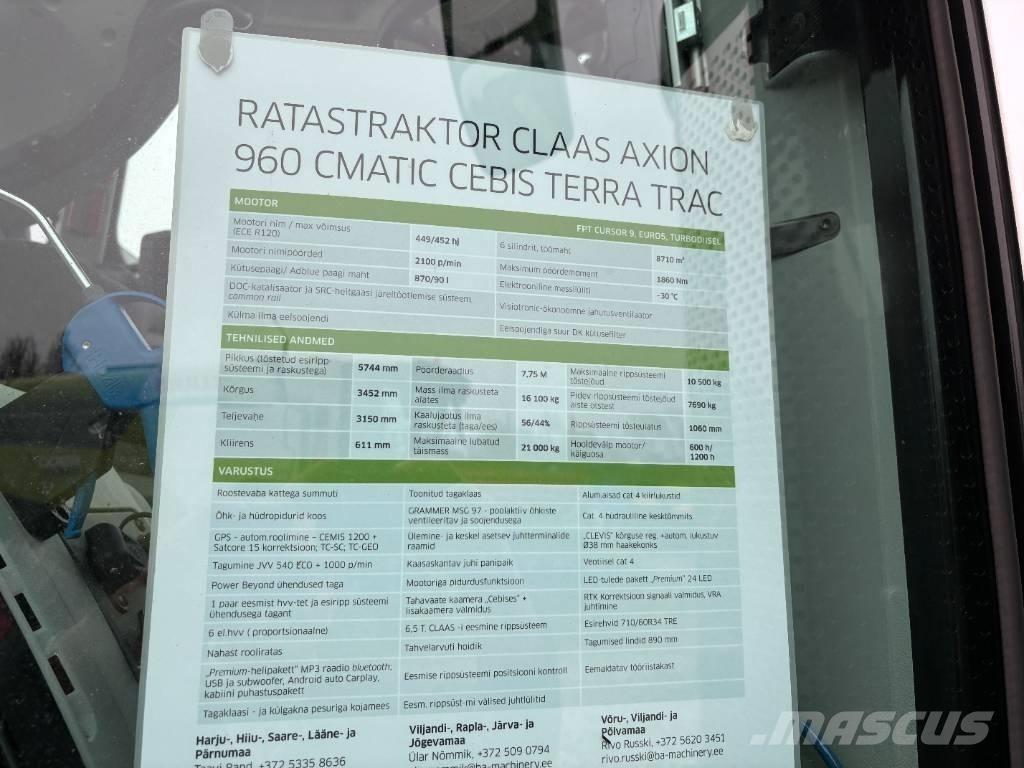 CLAAS Axion 960TT 트랙터