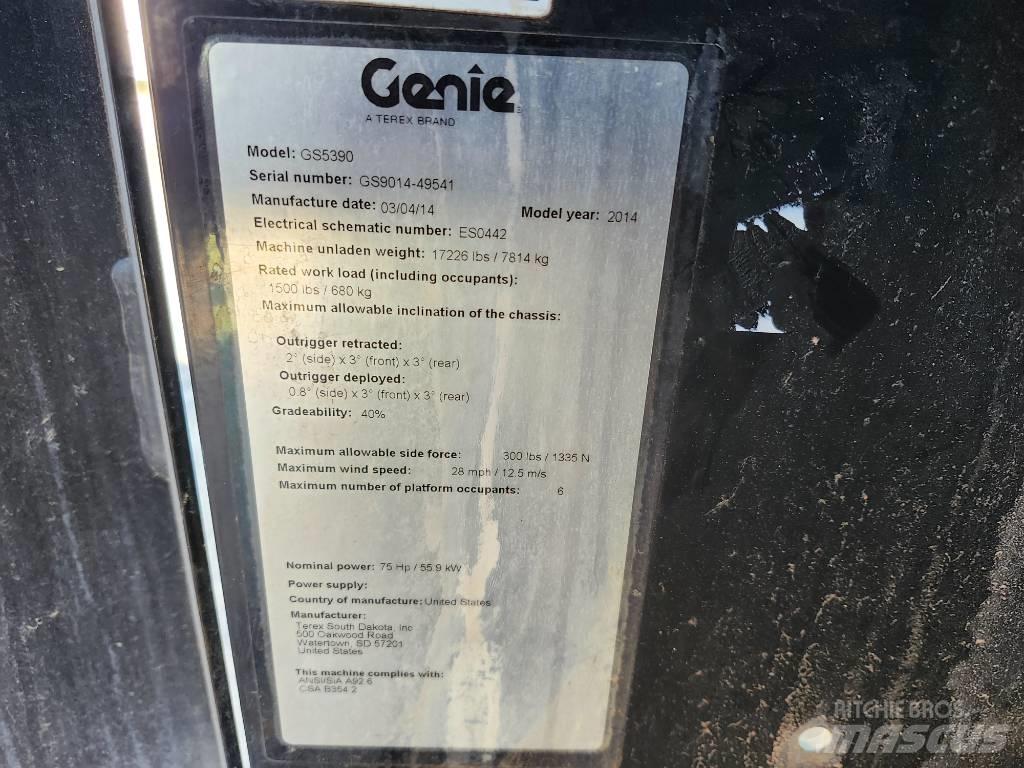 Genie GS 5390 가위형 리프트