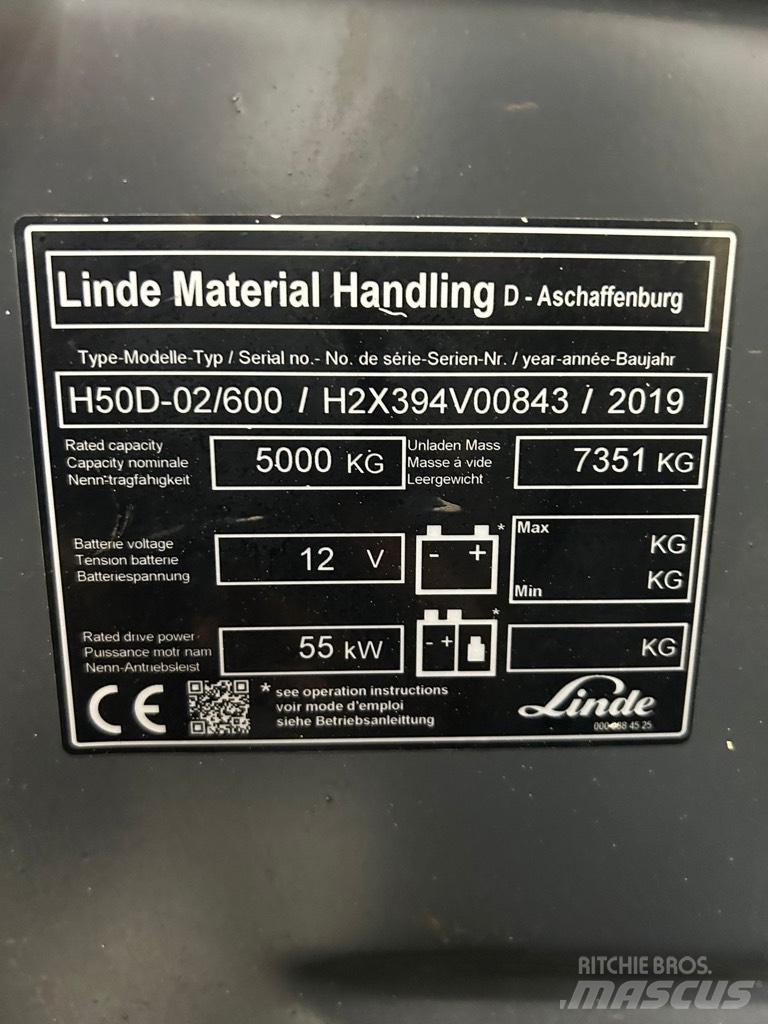 Linde H 50D-02/600 디젤 지게차