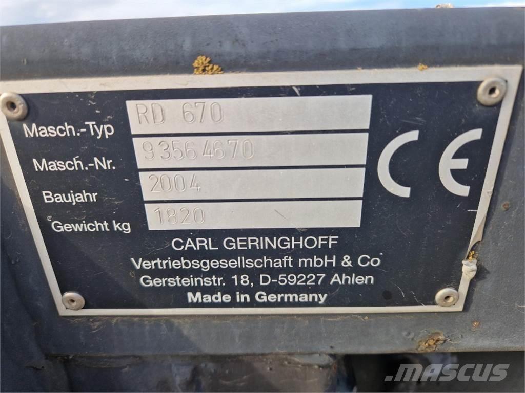 Geringhoff RD 670 콤바인 수확기 부속품