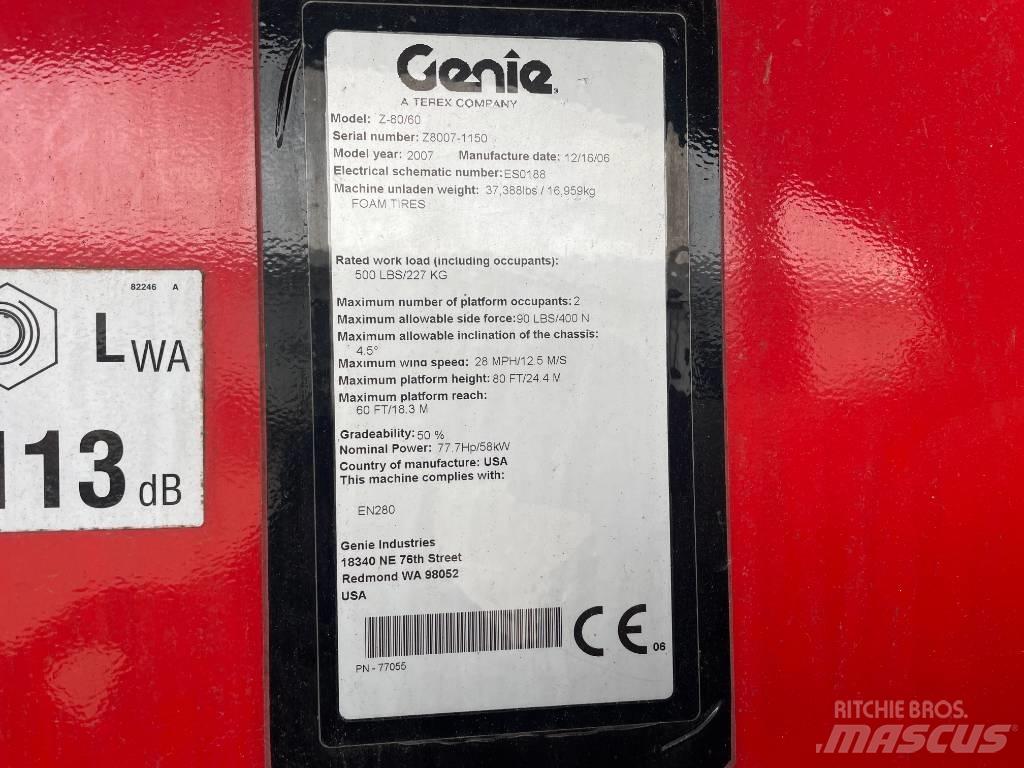 Genie Z 80/60 관절형 전동이동 리프트