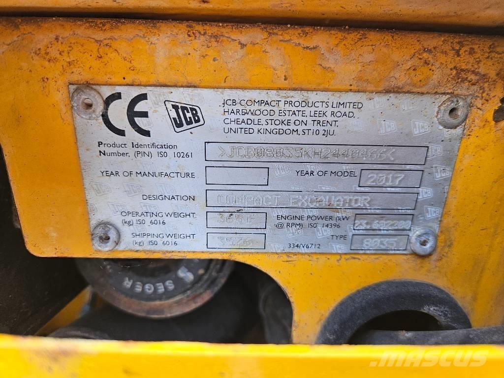 JCB 8035 ZTS + QH 소형 굴삭기 7톤 미만