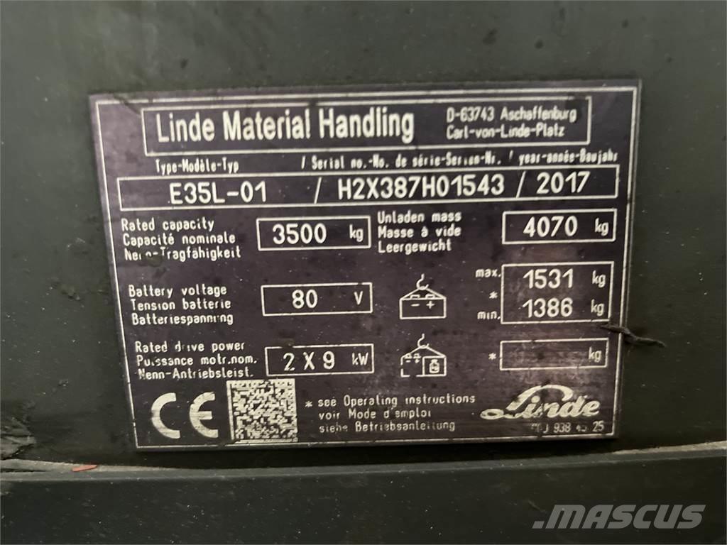 Linde E35L-01 전동 지게차