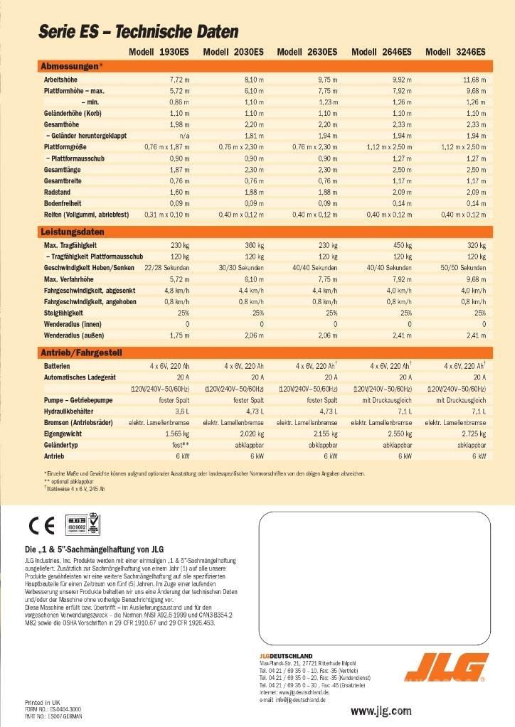 JLG 2030 ES 가위형 리프트
