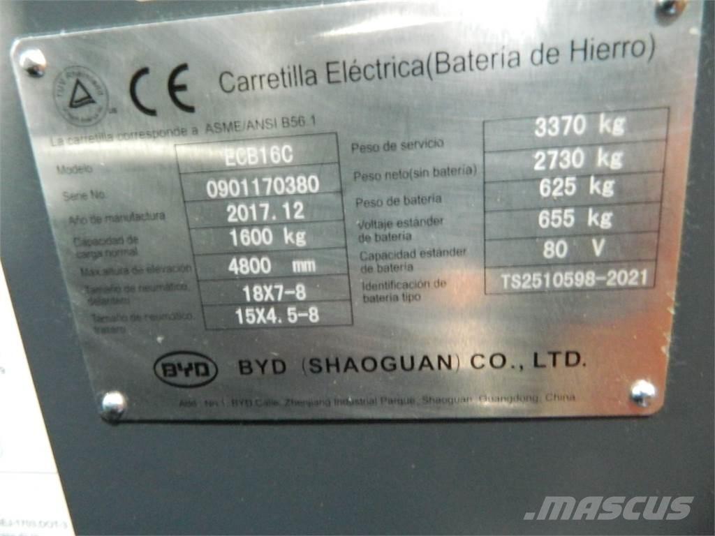 BYD ECB16C 전동 지게차