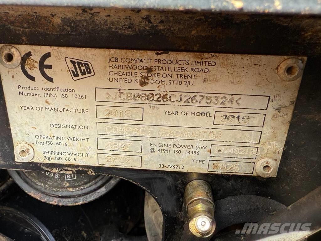 JCB 8026 CTS 소형 굴삭기 7톤 미만