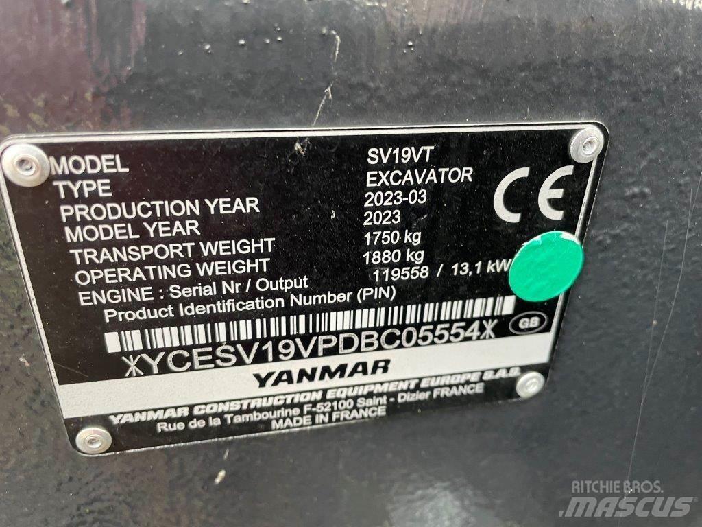 Yanmar SV19VT 중형굴삭기 7톤-28톤