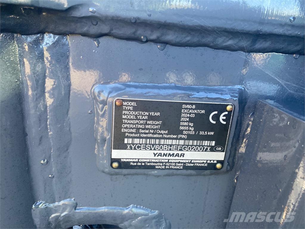 Yanmar SV60-B 중형굴삭기 7톤-28톤