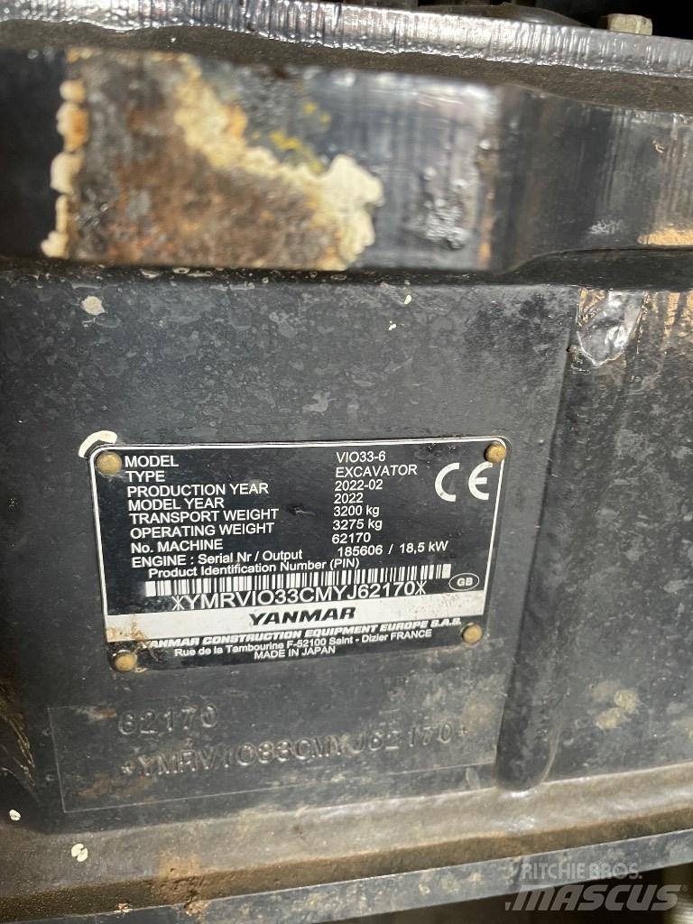 Yanmar Vio 33 소형 굴삭기 7톤 미만